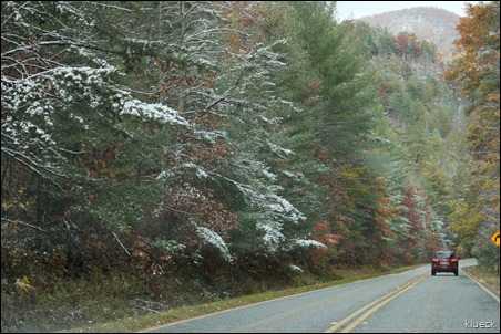 snow on the mountains