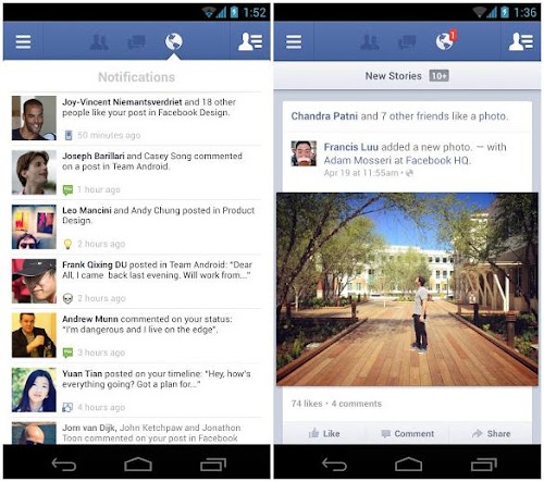 Facebook per Android 2.0