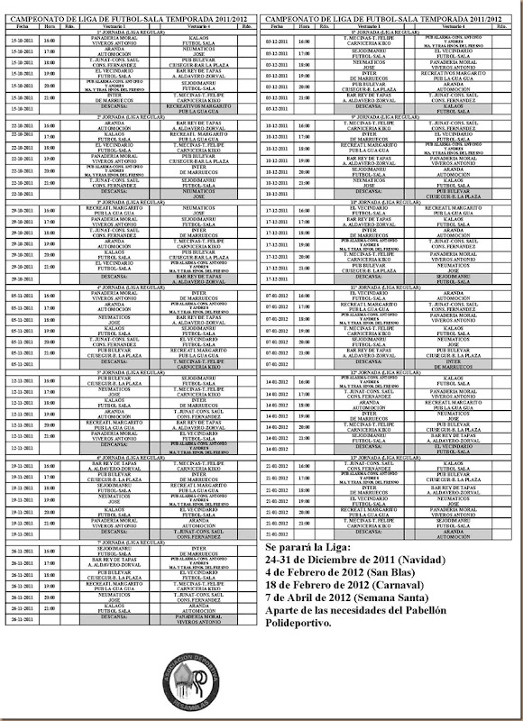 Calendario 2011-2012