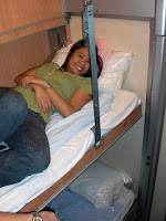 Our compartment on the over-night train.  Bologna to Paris
