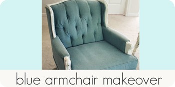 blue armchair makeover