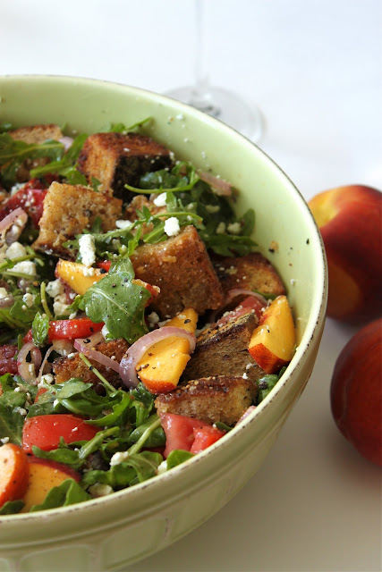 Peach + Tomato Panzanella
