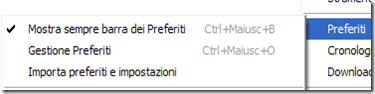 Chrome Gestione Preferiti