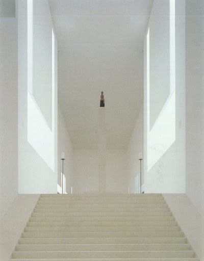 Most religious places are old and dark. This is sleek and white. I think it's the perfect space to symbolize the ascent to heaven. Stair, Novy Dvur Monastery (2004), John Pawson, Czech Republic, March 2005. Most religious places are old and dark. This is sleek and white. I think it's the perfect space to symbolize the ascent to heaven. Stair, Novy Dvur Monastery (2004), John Pawson, Czech Republic, March 2005.