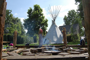 Tipi met vuurplaats