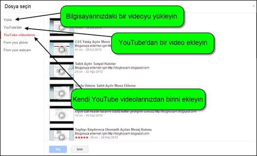 Blogger video ekleme Blogger video ekleme