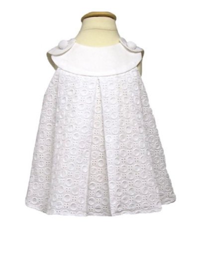 Your little flower girl won't mind wearing this breezy eyelet sundress from Petit Tresor (www.petittresor.com).