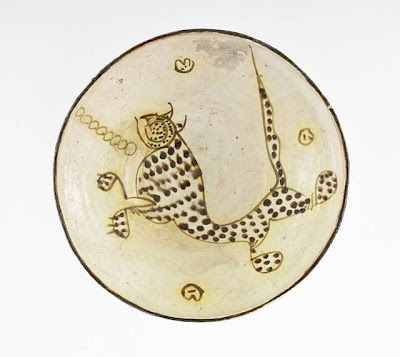 Bowl Iran or Turkestan, Nishapur or Samarqand Bowl, 10th century Ceramic; Vessel, Earthenware, white slip, slip-painted in yellow-staining black, 4 1/2 x 10 1/4 in. (11.43 x 26.04 cm) Art Museum Council Fund (M.68.22.10) Art of the Middle East: Islamic Department.