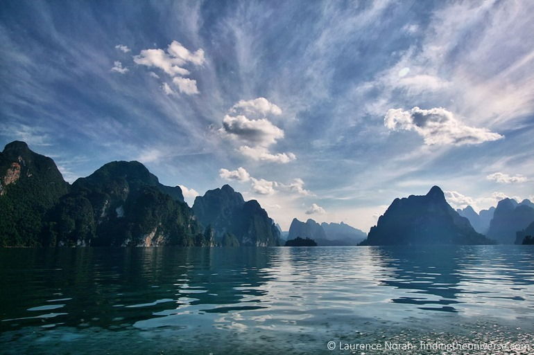 Khao sok lake reflection limestone karsts watermark