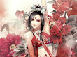 Red Roses And Fantasy Girl Samurai
