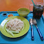 Chicken and rice and sweet barley drink at the Maxell Road Hawker Centre