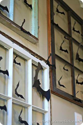 paper bats on wall Halloween