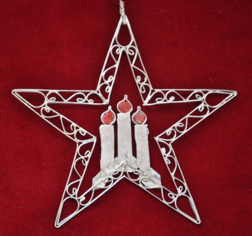 Three Candle Filgree Brass