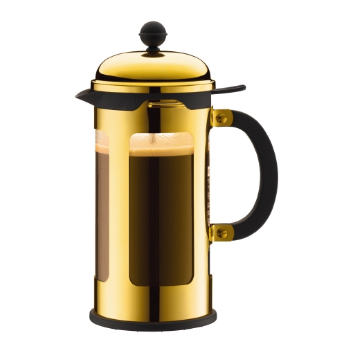 This gold French Press is so pretty, I wouldn't mind leaving it out on the counter all season long to make a quick cup when friends drop by to enjoy with holiday cakes and cookies. (Bodum Chambord french press coffee maker, $70, bodum.com) This gold French Press is so pretty, I wouldn't mind leaving it out on the counter all season long to make a quick cup when friends drop by to enjoy with holiday cakes and cookies. (Bodum Chambord french press coffee maker, $70, bodum.com)
