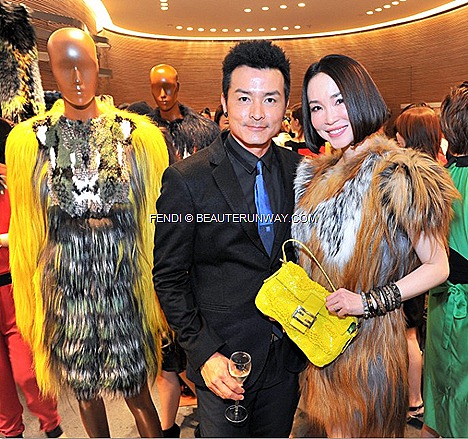 FANN WONG FENDI BAGUETTE Gialla yellow BAGS BOOK LIMITED RE-EDITION Fall Winter 2012 2013 fur coat rtw collection accessories bracelet shoes dress FENDI celebrities Christopher Lee Singapore flagship store opening Ngee ann city 
