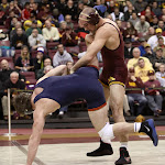 165: #8 Conrad Polz (Illinois) dec #10 Cody Yohn (Minnesota) 7-4. Photo by Mark Beshey.