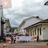 Casario e manifestantes - Popayan - Colombia
