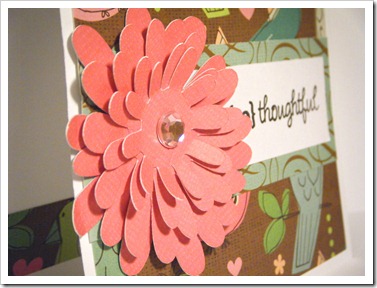 so thoughtful flower card close up