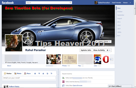TimeLine Beta Facebook