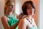 leanna ties gina's kate spade necklace on.