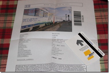 国鉄 NMBS の Eチケットとトラム Lijn の１回チケット