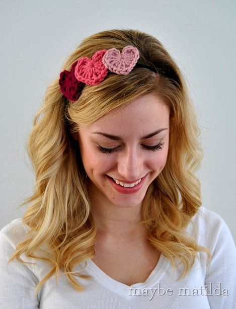 Make a Crochet Heart Headband for Valentine's Day