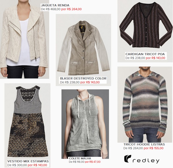 Redley faz Liquidação de Inverno 2012 com até 60% OFF. Redley faz Liquidação de Inverno 2012 com até 60% OFF.