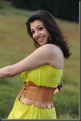 Actress Kajal Agarwal Hot Images in Green Yellow Dress