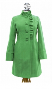 Green ruffle coat 174