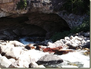 Water sinks into cavern