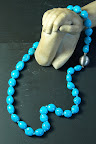 Turquoise necklace with a silver magnetic clasp 490.00