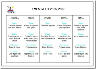 ementa III 1112
