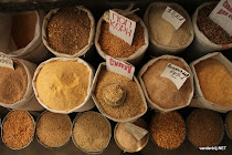 Corn and other foodstuff for sale at Osh Bazaar