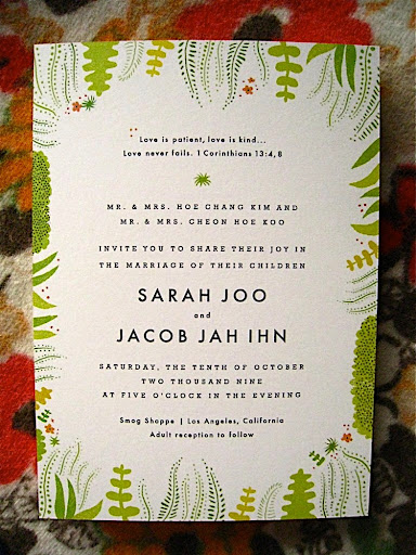 The back of the invite. The back of the invite.