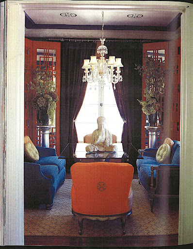 A simple motif looks great on the ceiling. Just look up! This room and motif is very specific but you get the idea.
(image from designer Kelly Wearstler's former dining room in her book, A simple motif looks great on the ceiling. Just look up! This room and motif is very specific but you get the idea.
(image from designer Kelly Wearstler's former dining room in her book,