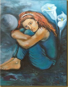 LONELY GIRL IN OIL