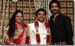 Actor Aadhi at Choreographers Shobi Lalitha Wedding Reception Stills