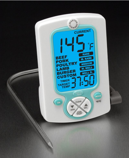 Everyone has different preferences when it comes to cooking meat. Whether your guests want their steak rare or well done, you'll know with this handy thermometer.
Martha Stewart Collection (macys.com) Everyone has different preferences when it comes to cooking meat. Whether your guests want their steak rare or well done, you'll know with this handy thermometer.
Martha Stewart Collection (macys.com)