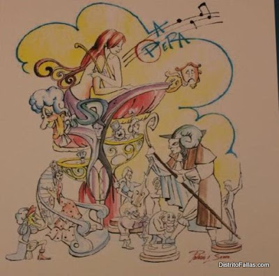 Falla Centre 2012 (esbós).<br /><br />
Secció especial<br /><br />
Lema: Oper-ció fantasma<br /><br />
Artista: Palacio i Serra