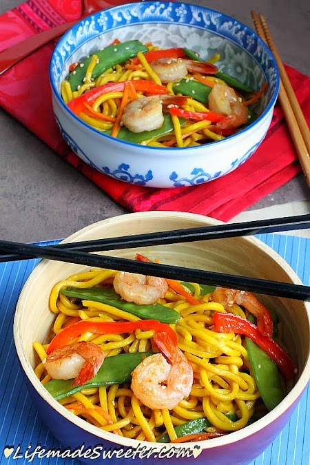Shrimp & Snow Peas Stir-Fry Lo Mein Noodle Life made Sweeter 6.jpg