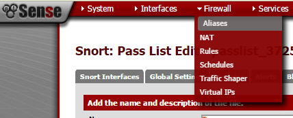 Machine generated alternative text: VSense Interface Snort: Pass List Edi Firewall Service S G bbal Tr*fic Virtu* IPS Add the "ane 