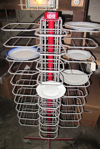 I love the architecture of this plate display rack.