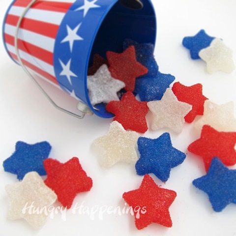 Star Spangled Gumdrops, Fourth of July Recipes, July 4th picnic food, treats, sweets, desserts, star shaped candy 