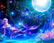 Moon Dolphins Mermaid