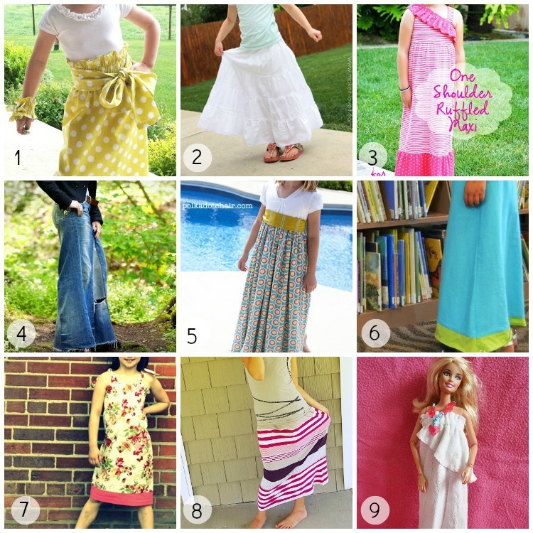 9 Little Girl Maxi Skirt and Dress Tutorials