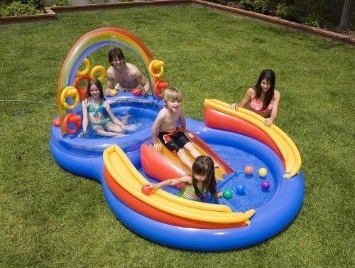 Intex 117-by-76-by-53-Inch Rainbow Ring Pool Play Center
