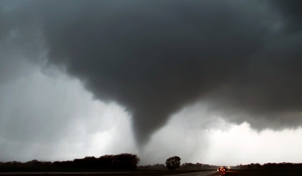 A tornado in Kansas, April 2012. A new poll suggests the public feels that global warming is real. Gene Blevins / Reuters