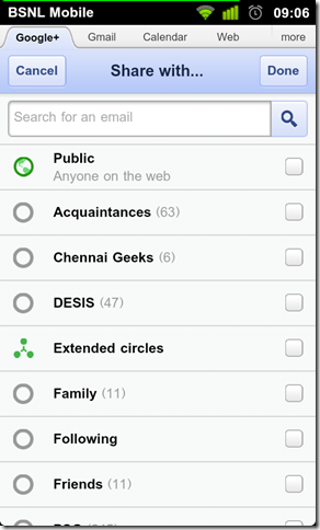 Google+ Mobile Web