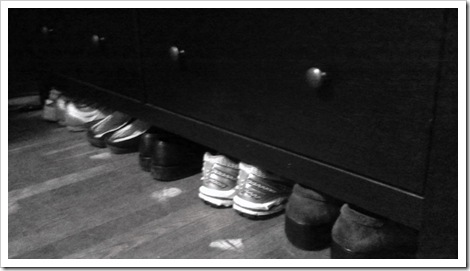 shoes under the dresser
