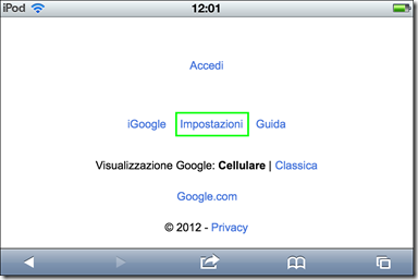 Google - Impostazioni Google - Impostazioni